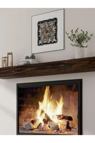 Yggdrasil Home Decor Dekoratif Doğal Ahşap  80 x 20 x 9-10 cm  Şömine Üstü Raf (Gizli Aparatlı Raf)