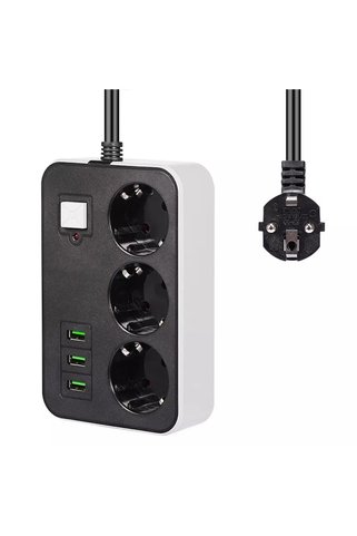 Go İthalat 3 USB’li 3’lü 1.8 m Akım Korumalı Priz (4887) MCHD-RSGO34