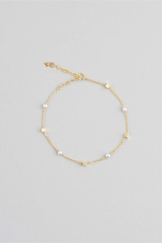 So CHIC... Pearl 18 Ayar Sarı Altın Kaplama 21 Cm Gümüş Minimal Bileklik