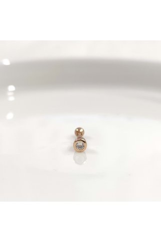 Güler Yüzlü Silver 4 MM TEK TAŞ GÜMÜŞ TRAGUS PIERCING - ROSE BAKIR