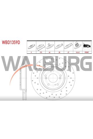 WALBURG Fren Diski Honda CR-V IV Ön - (SPOR) - 315 MM