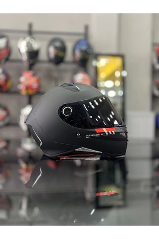 MT Helmets Revenge 2 Matt Siyah Kask Şeffaf Vizörlü