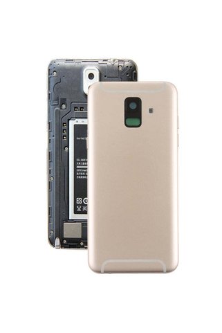 indirimplus Samsung Galaxy A6  (2018) / A600F (Gold) Yan Tuşlu ve Kamera Lensli Arka Kapak