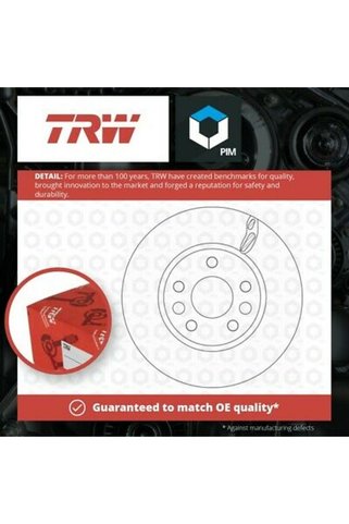 TRW ÖN FREN DİSKİ RENAULT MEGANE IV 15 TALISMAN 15 DIŞ ÇAP:296MM K:26MM Y:44MM 5 DEL