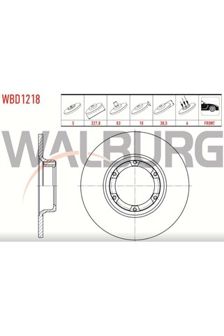 WALBURG Fren Diski Renault 12 TOROS Ön - 228 MM