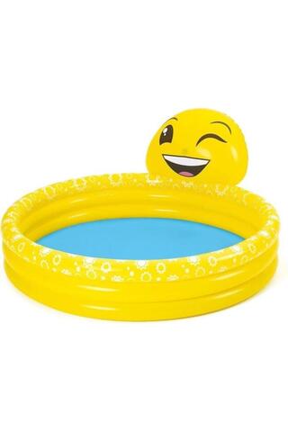 BESTWAY 53081 Emoji Temalı Burnundan Su Püskürten Şişme Çocuk Havuzu 165x69 Cm