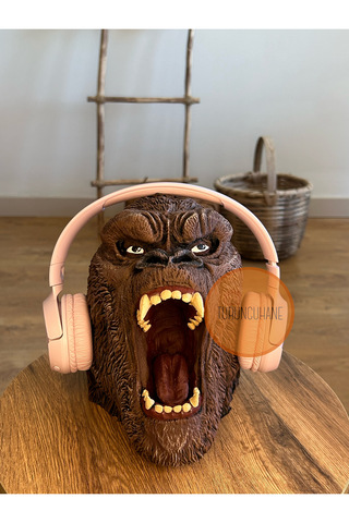 TURUNCUHANE King Kong Kulaklık Standı Gamer Hediyelik Oyuncu Kulaklık Standı Hediyelik Masa Dekor