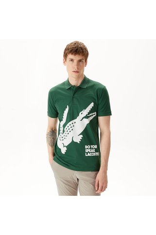 Lacoste Erkek Regular Fit Baskılı Yeşil Polo