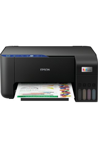 EPSON Ecotank L3252 / 51 Renkli Tanklı Yazıcı Wifi, Wi-Fi Direct, Baskı-Tarama- Kopya - ( + 1 Siyah Orjinal Mürekkep Hediye )