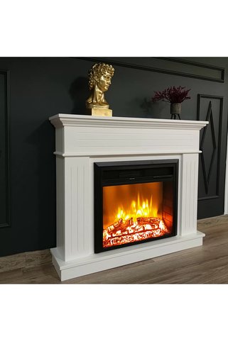 Sadece Nette Beyaz Mdf Isıtıcılı Dekoratif Şömine 1800W Uzaktan Kumandalı