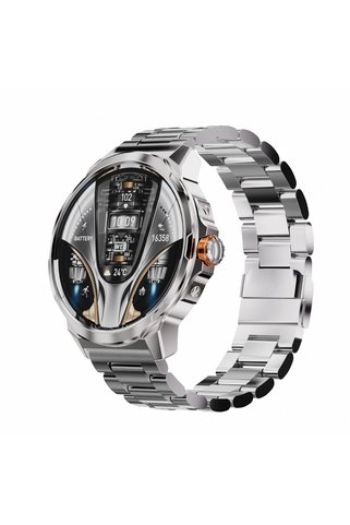 vwar Kalobee SK50 1.85 " Amoled Ekran 52 MM Akıllı Saat Silikon + Metal Çift Kordonlu