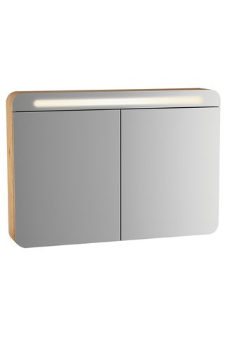 VitrA Sento 60897 Aydınlatmalı Dolaplı Ayna, 100 cm, Açık Meşe