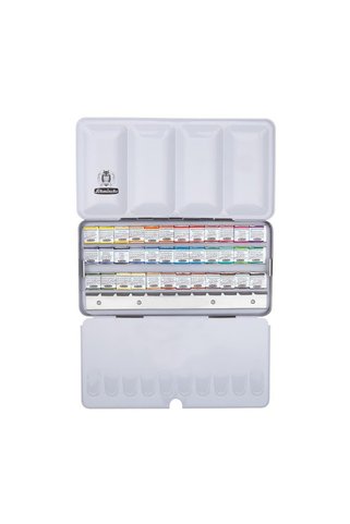Schmincke Horadam Aquarell Metal Kutu Artist Sulu Boya Seti 36 X Yarım Tablet 74436