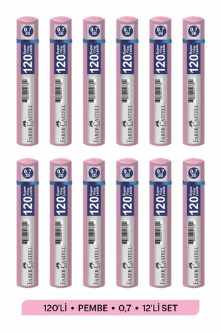 Faber Castell 120'li 0,7 Pembe Renk 12'li Set