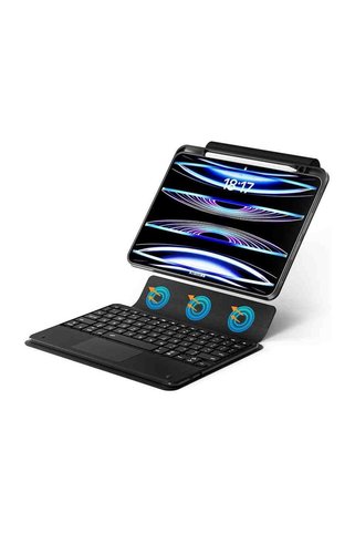 Fogy Air 13 M2 2024 Uyumlu Keyboard Bluetooh Bağlantılı Standlı Klavyeli Tablet Kılıfı