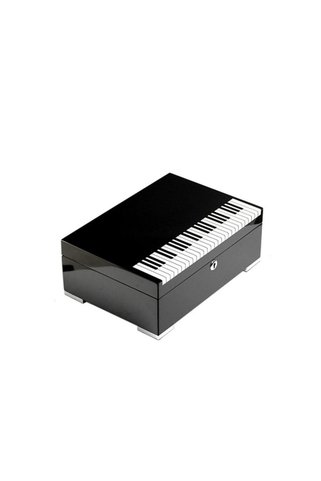 Lubinski İtaly Humidor Puro Kutusu Piano Parlak Siyah 40's