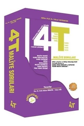 4T Yayınları 4t Maliye Soruları - Arda Hakan Öğretir,yalçın Gül