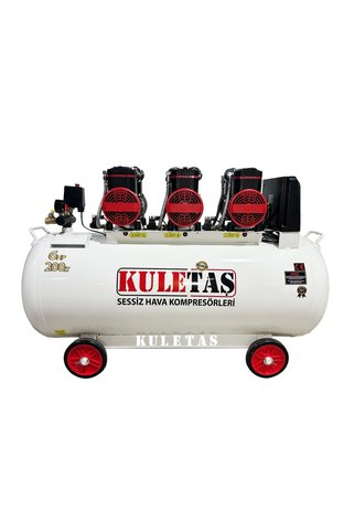 Kuletaş 200 Litre 6 HP Sessiz & Yağsız Premium Kafa Hava Kompresörü