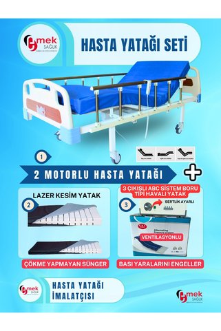 emek sağlık 2MotorluABSBaşlıklıTabancaKorkulukluHastaYatağı+LazerKesimYatak+3ÇıkışlıABCSistemBoruTipiHavalıYatak