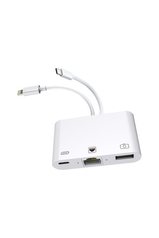Coverzone 3 in1 şarj adaptörü Type-C Girişini Kamera Fotoğraf Makinesi RJ45 Ethernete Çevirici ZR814
