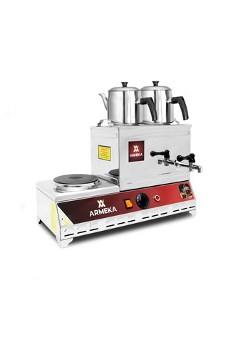 Armeka Çay Kazanı 20 Litre Elektrikli Çay Kazanı Kahveci Kazanı Pleytli Elektrikli Ocaklı (Demlikler Hariçtir)