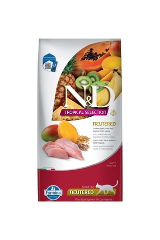 N&D ND Tropikal-Selection Chicken Tavuk Neutered Kısırlaştırılmış Adult Yetişkin Kedi Maması 10KG