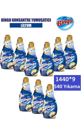 Bingo Konsantre Çamaşır Yumuşatıcısı Lilyum 1440 ml X 9 Adet