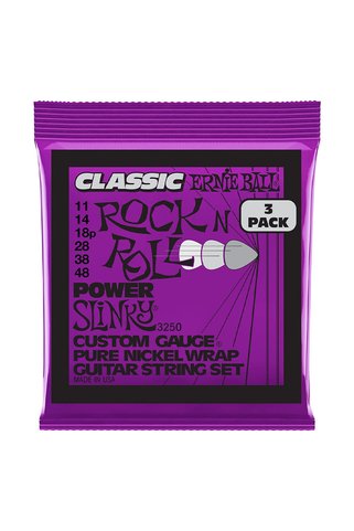 Ernie Ball P03250 Power Slinky 11-48 3lü Set Elektro Gitar Tel Seti