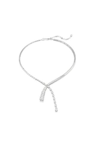 Swarovski Matrix Y-Kolye, Karışık kesimler, Beyaz, Rodyum kaplama