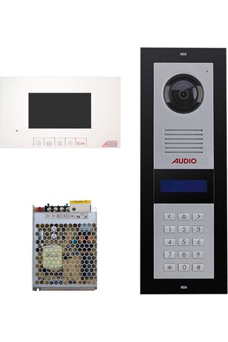 AUDİO AUDIO 24 Daire Görüntülü Diafon Paketi, 003002 Şifreli Panel, 4.3' 001140 Diafon