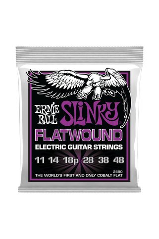 Ernie Ball Power Slinky Flatwound Elektro Gitar Teli 11-48
