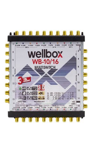 wellbox 10/16 Yüksek Sinyal Toplama Özellikli 16 Daireli Merkezi Uydu Santralı Adaptör Dahil Multiswitch