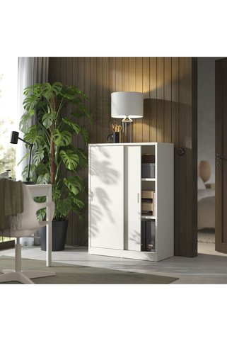 IKEA sürgü kapaklı dolap, kırık beyaz, 81x37x116 cm