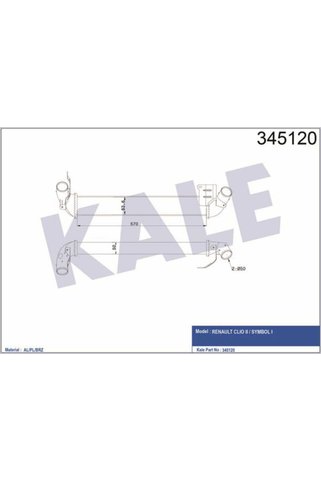KALE OTO Radyatör 345120 Turbo Radyatörü CLIO II 01- 1.5 DCI CLIO Symbol