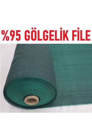 Ekonet %95 Yeşil Gölgeleme Filesi Örtü Tül Branda 1.5mx35m -bahçe Çit Örtüsü Gölgelik 1.5x35metre