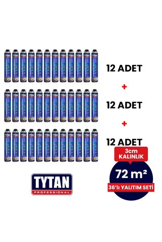TYTAN Poliüretan Isı Yalıtım Köpük Seti (36 adetx870 ml- 72 m2)