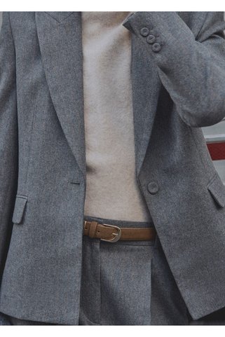MANGO Woman Saf yün blazer ceket