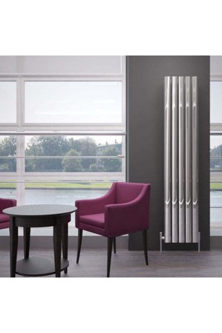 carisa Vesta Dikey Alüminyum Radyatör Modern Tasarım Parlak Eloksal 180 x 37 cm