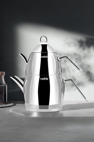 Nehir Florina Midi Orta Boy Paslanmaz Çelik 0.85-1.70 Lt. Çaydanlık Takımı