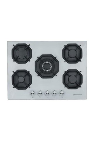 Eminçelik 22386 S 5 Gözü Gazlı(wok Gözlü) 70 Cm Beyaz Cam Ankastre Ocak (4 Gözlü Ocak Yerine Uyumlu)