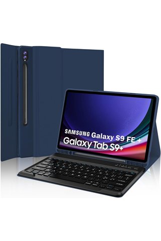 m.tk moveteck Samsung Galaxy Tab S9 Fe Plus 12.4" Klavyeli Kılıf Kalem Bölmeli Bluetooth Özellikli Stand Türkçe Q