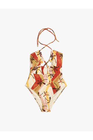 Koton Çiçekli Halter Yaka Mayokini