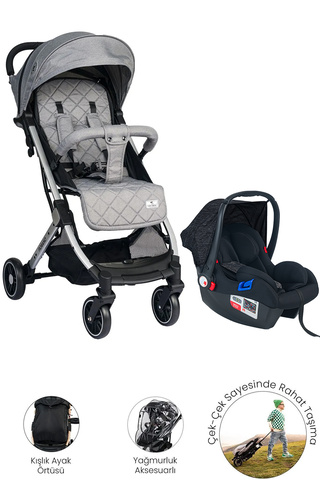 Lorelli Fiorano Kabin Boy & Travel Set Bebek Arabası - Dolphin Grey