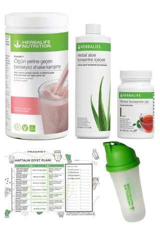 Herbalife 4lü Set - Ahududu Shake Klasik Aroma Çay Aloe Vera Shaker