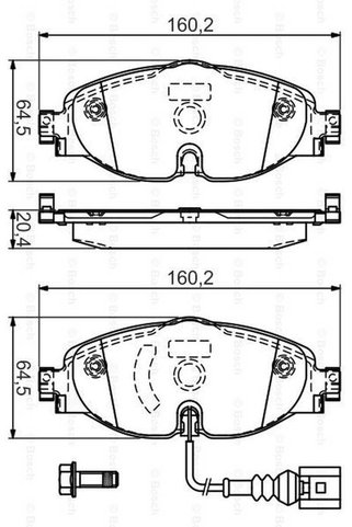 Bosch Disk Balata Vw Golf Vıı, Audi A3, Tt, Seat Leon, Skoda Octavia Ön - Uyumlu