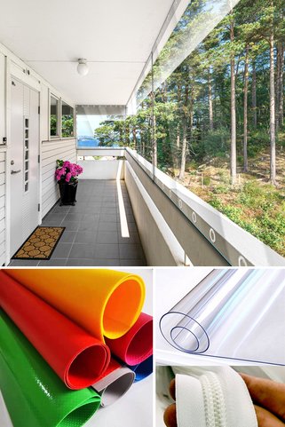 bd branda dünyası 150x260 cm Fermuarlı Şeffaf Balkon Brandası