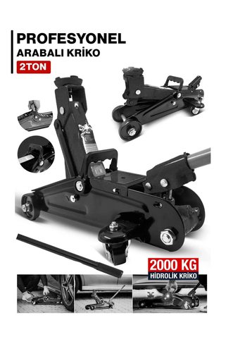 Beyazıt 2 Ton Profesyonel Arabalı Kriko/2000 KG Arabalı Hidrolik Kriko Araç Oto Kriko