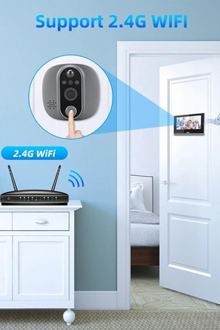 TECHNOMEN Kapı Deliği Zili Kamera hareket sensörlü 4.3 inç ekran 2 Yönlü Konuşma Wifi Interkom Ev ofis otel