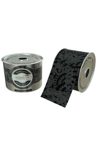 DYNAMIC TAPE Extra Strength - Biyomekanik Bant 5 cm x 5 m Siyah Gri Dövmeli (1 Adet)