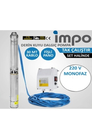 İmpo 1,5 Hp Derin Kuyu Dalgıç Pompa (kablo Ve Pano Dahil)